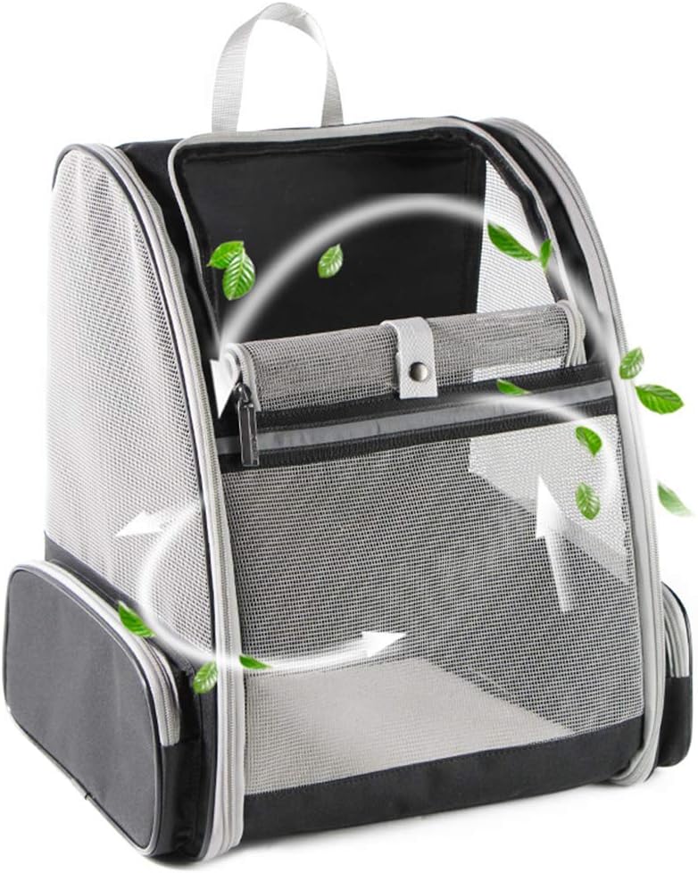 Texsens Innovative Traveler Bubble Backpack Pet Carriers for Cats and Dogs (Black) 